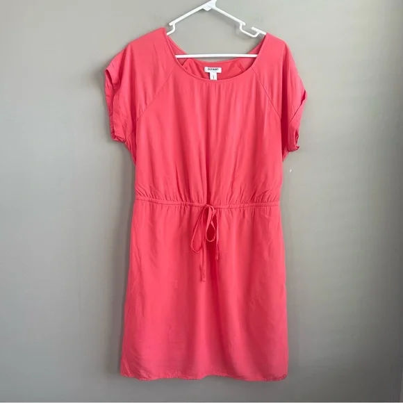NWOT Old Navy Peach Drawstring Dress L - Picture 1 of 4